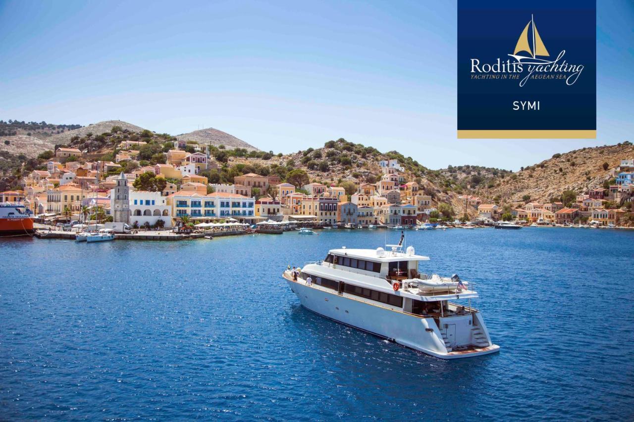 Cozy Apartments In Symi Center Bagian luar foto